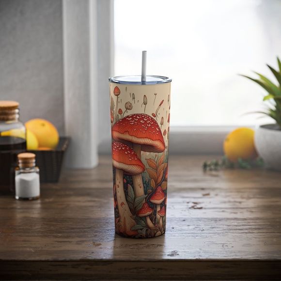 Mushroom 🍄 20oz Tumbler With Straw - Picture 3 of 9
